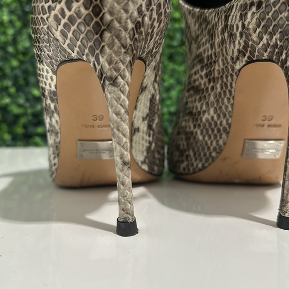 MICHAEL KORS Leather Snake Skin Print Slingbacks 4” High Heels - Picture 5 of 15